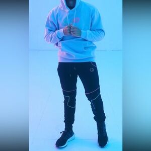 Men’s QuarterJade Light Wave Joggers in Black w/ Neon Size Large